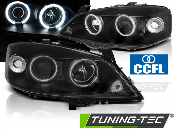 Scheinwerfer CCFL Angel Eyes für Opel Astra G Bj. 98-05 Schwarz