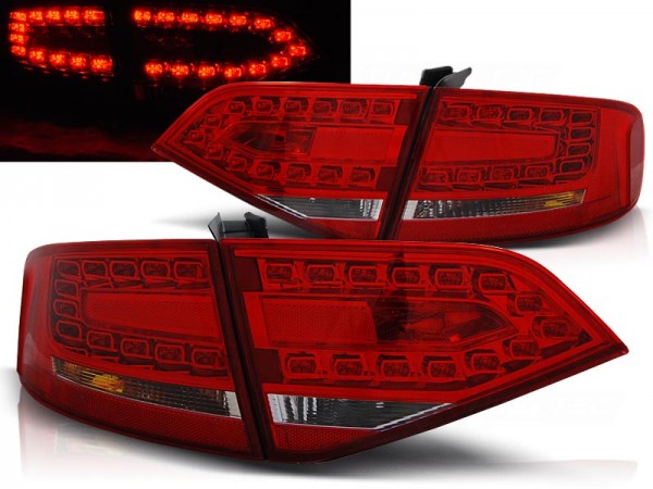 LED Rückleuchten für Audi A4 B8 (8K) Limo Bj. 08-11 Rot/Chrom