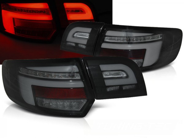 Voll LED Lightbar Rückleuchten für Audi A3 8P Sportback Bj. 08-12 Schwarz dynamischer Blinker