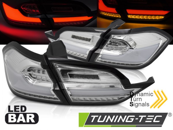 Voll LED Lightbar Rückleuchten für Ford Fiesta MK8 Bj. 17-23 Chrom