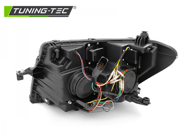 Scheinwerfer DRL LED Tagfahrlicht für VW Crafter II Bj. 2017- Schwarz mit dynamischer Blinker