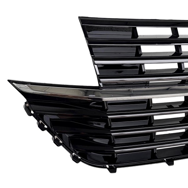 Frontgrill Kühlergrill mit Emblemhalter für VW T6.1 Bj. 19-24 Schwarz Glanz Chrom