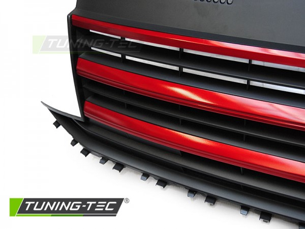 Sportgrill Kühlergrill ohne Emblem für VW T6 Bj. 2015-2019 Schwarz Rot