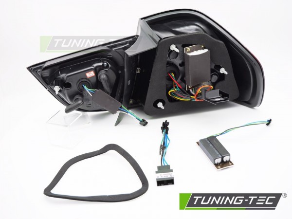 Voll LED Lightbar Rückleuchten für BMW E90 LCI Limo Bj. 08-12 Rot/Chrom