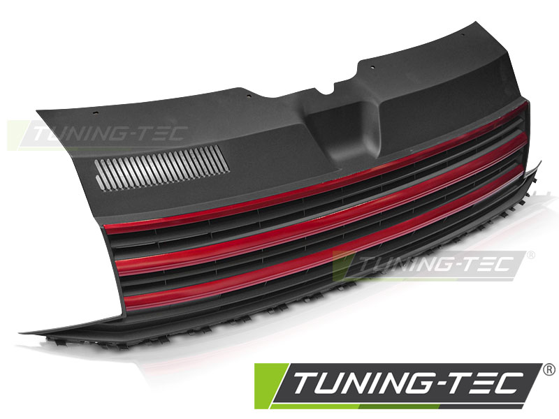Sportgrill Kühlergrill ohne Emblem für VW T6 Bj. 2015-2019 Schwarz Rot