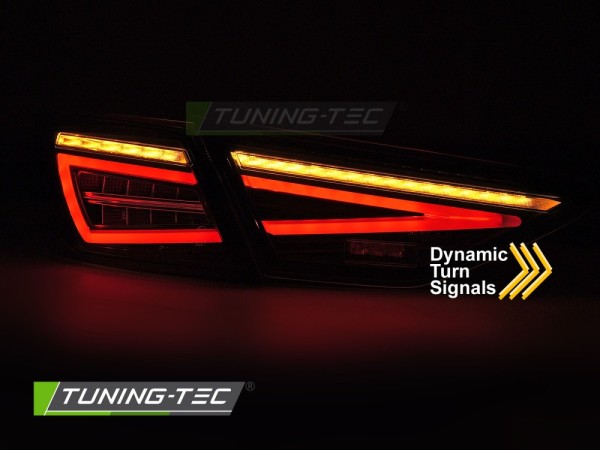 LED Lightbar Rückleuchten für Seat Leon 5F Bj. 12-16 Schwarz (für Halogen)