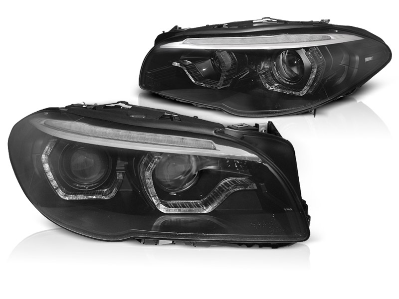 Xenon Scheinwerfer DRL LED Tagfahrlicht für BMW 5er F10 F11 LCI Facelift Bj. 13-16 Schwarz