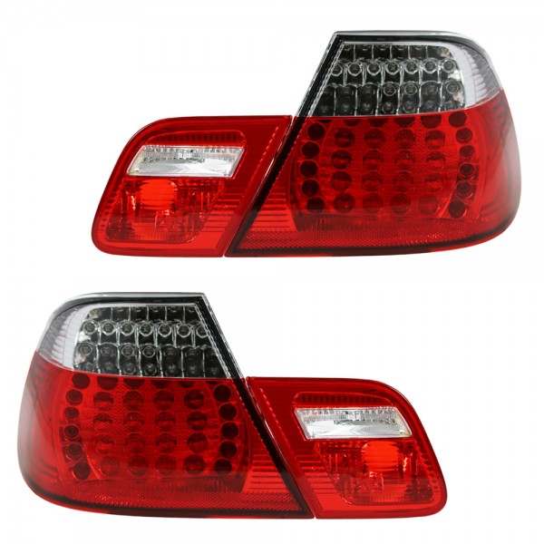 LED Rückleuchten für BMW E46 Coupe Bj. 03-06 Rot/Chrom