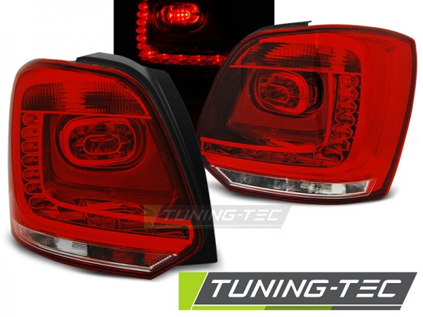 LED Rückleuchten für VW Polo 6R Bj. 09-14 Rot/Chrom