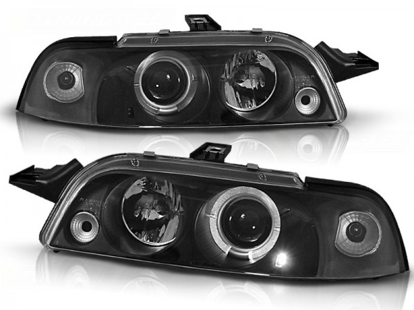 Scheinwerfer Angel Eyes für Fiat Punto 1 Typ 176 Bj. 93-99 Schwarz