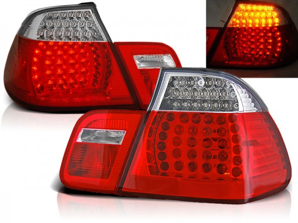 LED Rückleuchten für BMW E46 Limo Bj. 98-01 Rot/Chrom