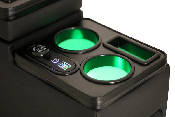 Black Edition USB Mittelkonsole Staufach für Toyota Proace Verso LED RGB Beleuchtung + Induktion