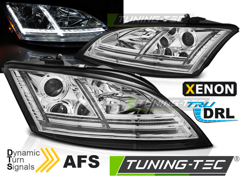 Xenon Scheinwerfer DRL LED Tagfahrlicht für Audi TT 8J Bj. 06-10 Chrom mit Kurvenlicht