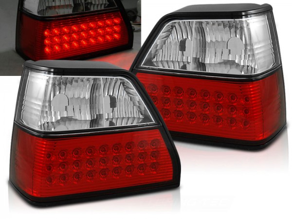 LED Rückleuchten für VW Golf 2 II Bj. 83-91 Rot/Chrom
