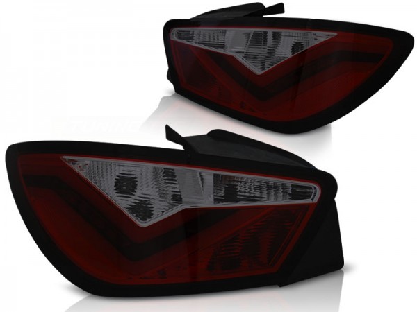 LED Lightbar Rückleuchten für Seat Ibiza 6J 3-Türer Bj. 08-15 Rot/Smoke