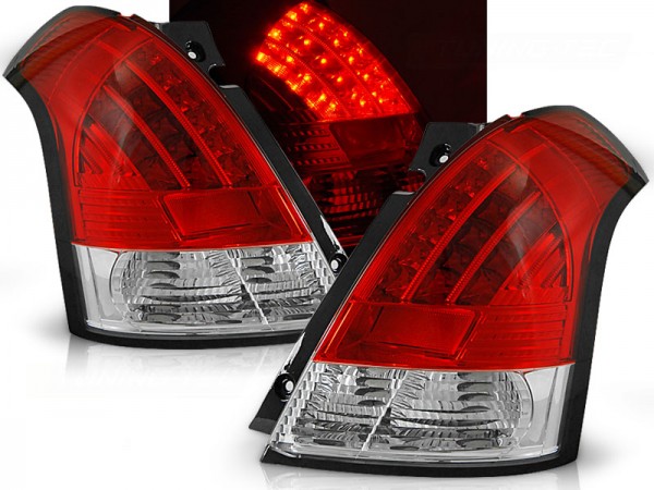 LED Rückleuchten für Suzuki Swift III (MZ, EZ) Bj. 05-10 Rot/Chrom