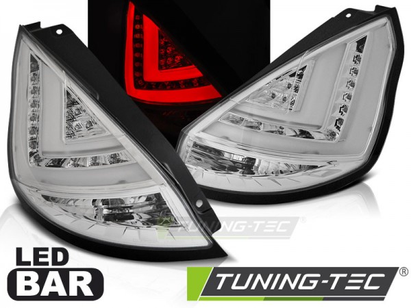 LED Lightbar Rückleuchten für Ford Fiesta MK7 Bj. 13-17 Chrom