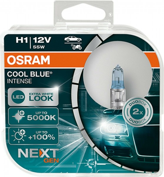OSRAM H1 Cool Blue Intense 64150CBN Next Generation 55W 12V Duo Box