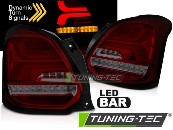 LED Lightbar Rückleuchten für Suzuki Swift V (AZ) Bj. 2017- Rot/Smoke dynamischer Blinker