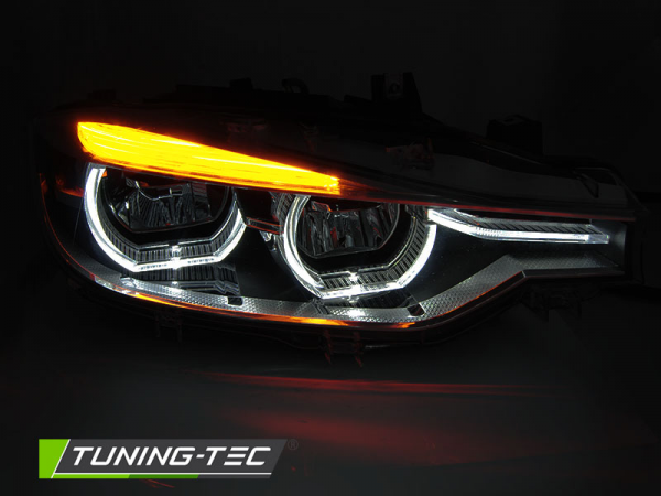 Voll LED Scheinwerfer Tagfahrlicht für BMW 3er F30 F31 Bj. 11-15 Schwarz