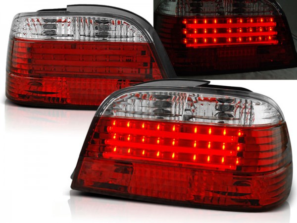 LED Rückleuchten für BMW E38 Limo Bj. 94-01 Rot/Chrom