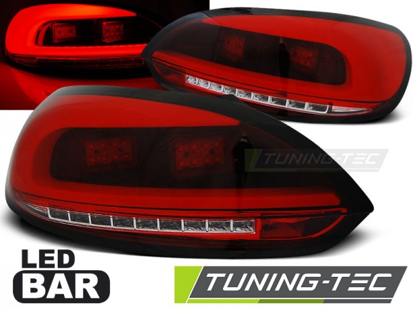 LED Lightbar Rückleuchten für VW Scirocco 3 (III) Bj. 08-14 Rot/Chrom