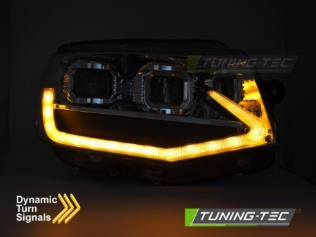 Voll LED Scheinwerfer Tagfahrlicht für VW T6 Bj. 15-19 Chrom mit dynamischem LED Blinker