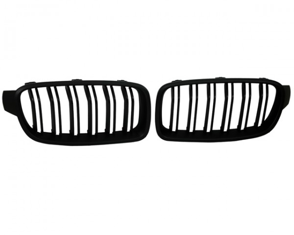 Nieren Kühlergrill Frontgrill für 3er für BMW F30 F31 Bj. 2011- Schwarz Doppelsteg