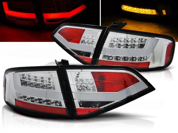 LED Lightbar Rückleuchten für Audi A4 B8 (8K) Limo Bj. 08-11 Chrom