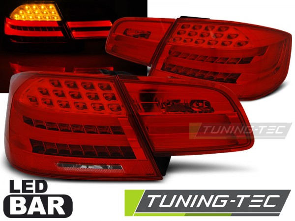 LED Lightbar Rückleuchten für BMW E92 Coupe Bj. 06-10 Rot/Chrom LCI Optik