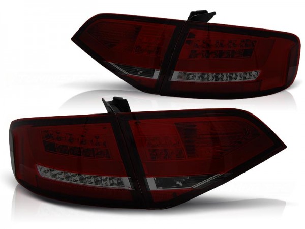 LED Lightbar Rückleuchten für Audi A4 B8 (8K) Limo Bj. 08-11 Rot/Smoke