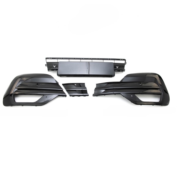 Stoßstange Gitter Blenden Set für VW T6.1 Bj. 19-24 Schwarz Glanz für 4 PDC