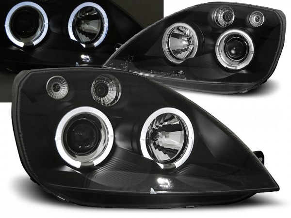 Scheinwerfer Angel Eyes für Ford Fiesta MK6 Bj. 02-05 Schwarz