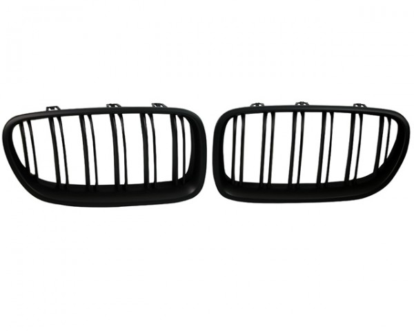 Nieren Kühlergrill Frontgrill 5er für BMW F10 F11 F18 Bj. 2010- Schwarz Doppelsteg