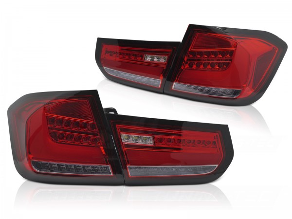 Voll LED Rückleuchten für BMW F30 Limo Bj. 11-15 Rot/Chrom dynamischer Blinker