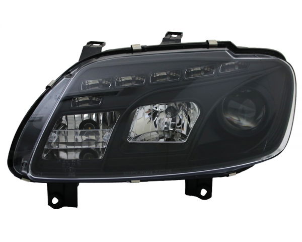 Scheinwerfer LED Tagfahrlicht Optik für VW Touran 1T / Caddy 3 (2K) Schwarz