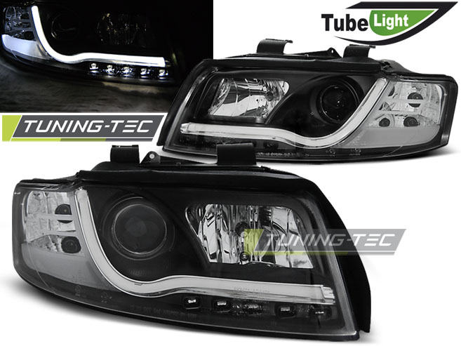 Scheinwerfer LED Tagfahrlicht Optik für Audi A4 B6 8E Bj. 00-04 Schwarz LTI