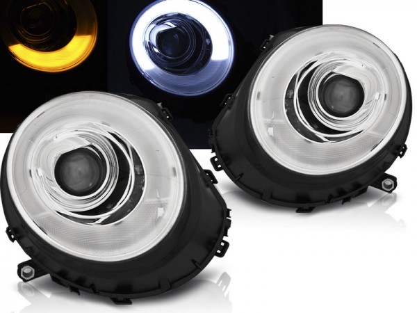 Scheinwerfer LED Tagfahrlicht Optik für Mini One Cooper Bj. 06-14 Chrom LTI
