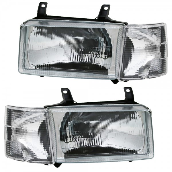 Scheinwerfer für VW T4 Bus Bj. 90-03 Schwarz mit Blinker kurzer Vorderwagen