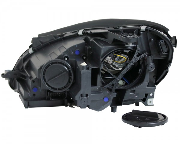 Scheinwerfer LED Tagfahrlicht Optik für Mercedes C-Klasse W204 Bj. 11-15 Schwarz