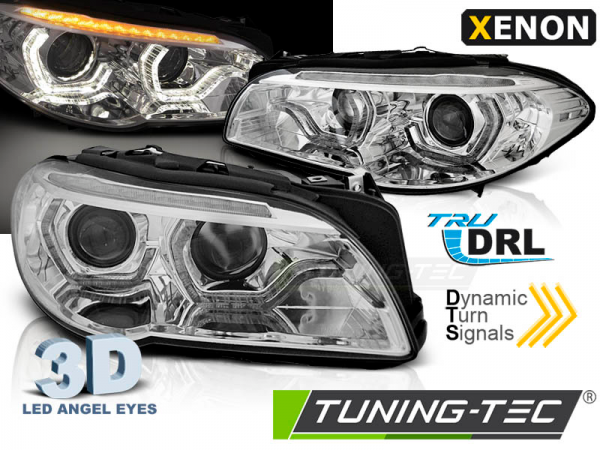 Xenon Scheinwerfer DRL LED Tagfahrlicht für BMW 5er F10 F11 Bj. 10-13 Chrom