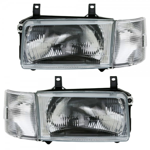 Scheinwerfer für VW T4 Bus Bj. 90-03 Schwarz mit Blinker kurzer Vorderwagen