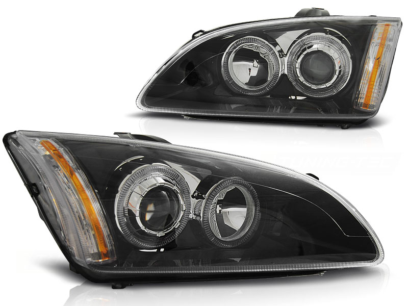 Scheinwerfer Angel Eyes für Ford Focus 2 Bj. 04-08 Schwarz
