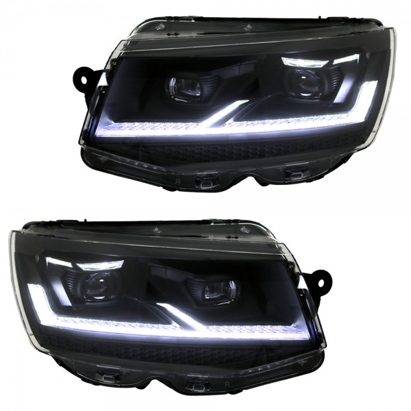 Voll LED Scheinwerfer Tagfahrlicht für VW T6 15-19 Schwarz dyn. LED Blinker - Black Edition