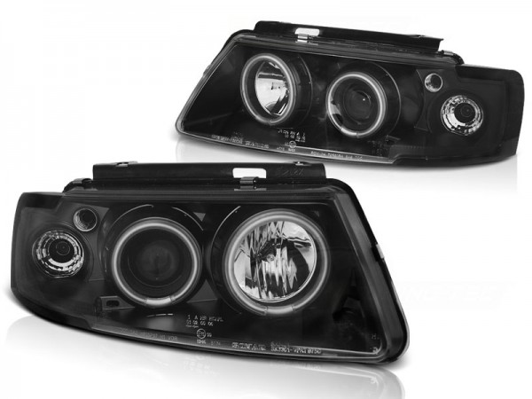 Scheinwerfer CCFL Angel Eyes für VW Passat 3B Bj. 96-00 Schwarz