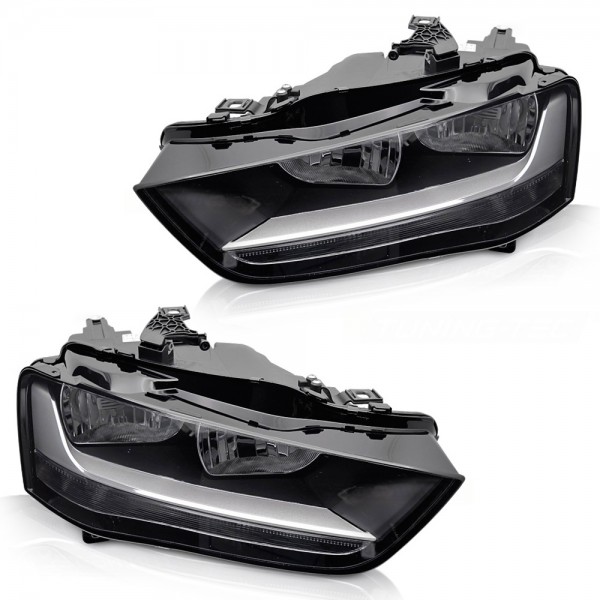 Scheinwerfer Halogen Set für Audi A4 B8 8K Bj. 11-15 Stellmotor DRL H7