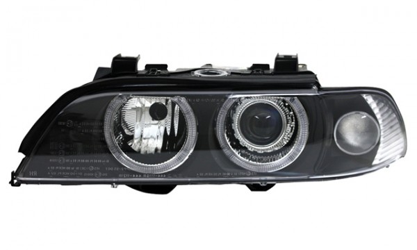 Xenon Scheinwerfer Angel Eyes für BMW 5er E39 Facelift Bj. 00-03 Schwarz