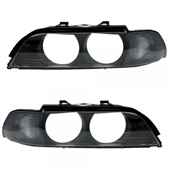 Scheinwerfer Streuscheiben Set für BMW 5er E39 Bj. 95-00 Schwarz