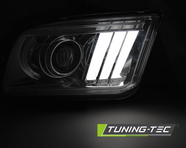 Scheinwerfer LED Tagfahrlicht Optik für Ford Mustang IV Bj. 04-09 Chrom LTI