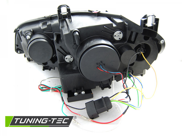 LED DRL Scheinwerfer 3D Angel Eyes für BMW X5 E70 Bj. 07-13 Schwarz